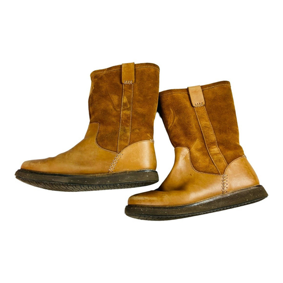 Clarks Womens Glick Elmfield Leather Suede Shearling Pull On Winter Boots US 7M - Picture 3 of 9